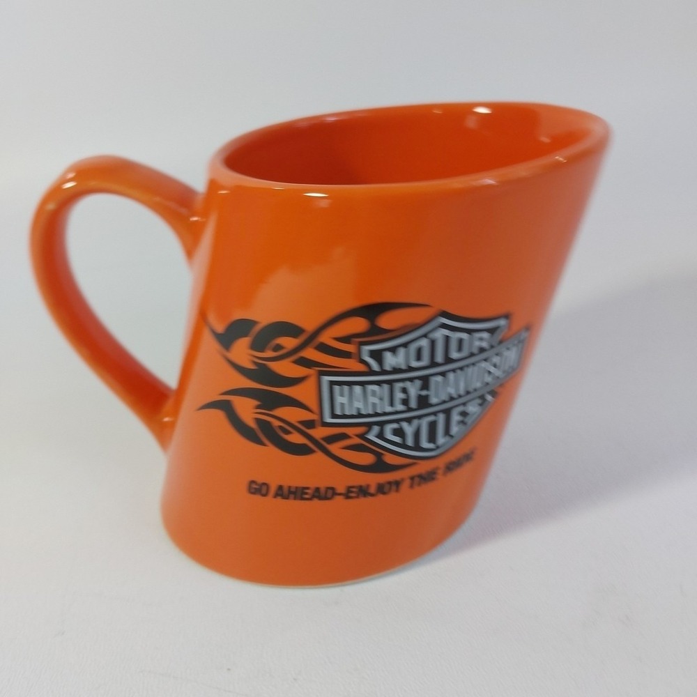 Harley Davidson Motor Cycles Orange Coffee Mug Go Ahead Enjoy the‎ Ride 2007